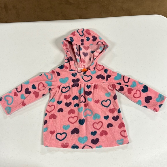 Sonoma Other - 😍 3 for $15 😍 Girls sonoma pink fleece hoodie w/ hearts sweatshirt sz 2T
